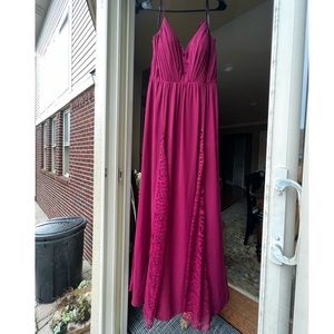 Hayley Paige Maroon Bridesmaids Dress